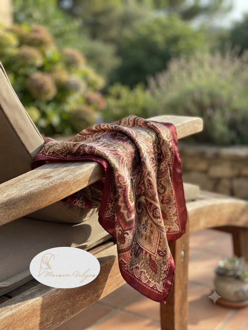 Foulard Boteh rose