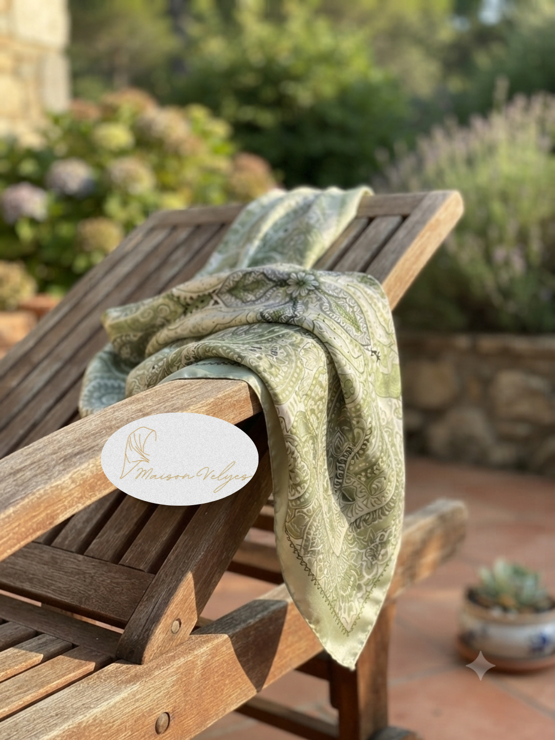 Foulard Boteh vert clair