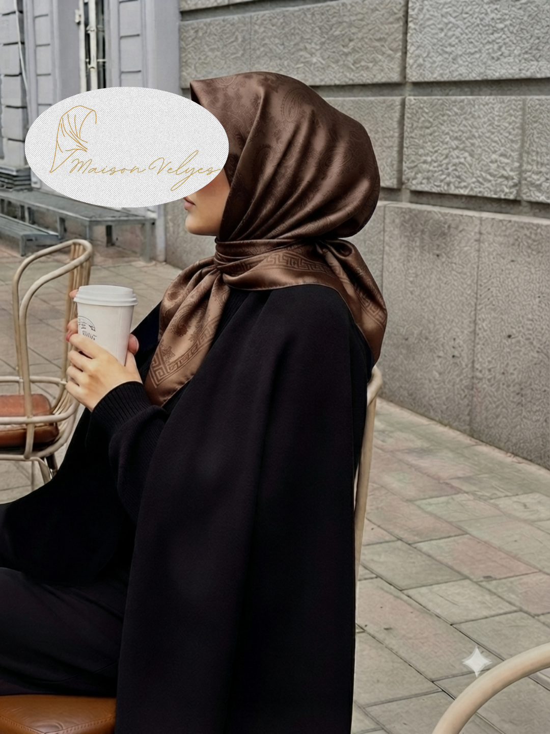 Foulard Hellène marron