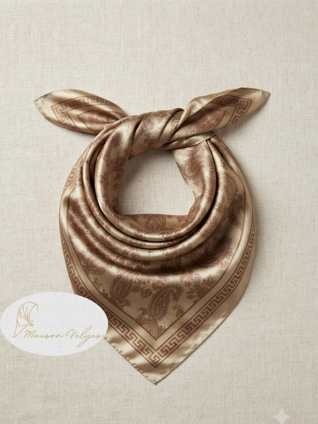 Foulard hellène marron clair