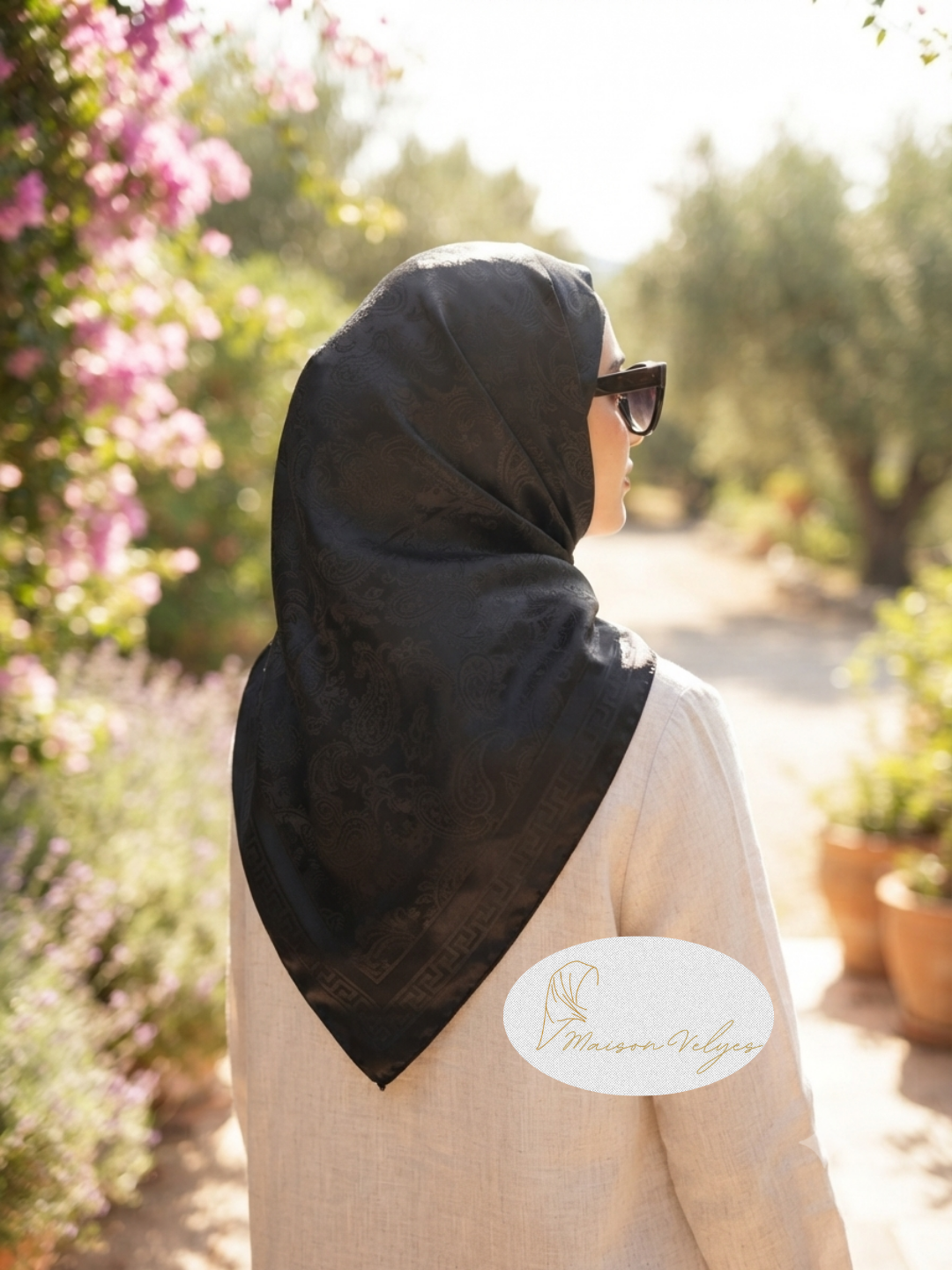 Foulard hellène noir
