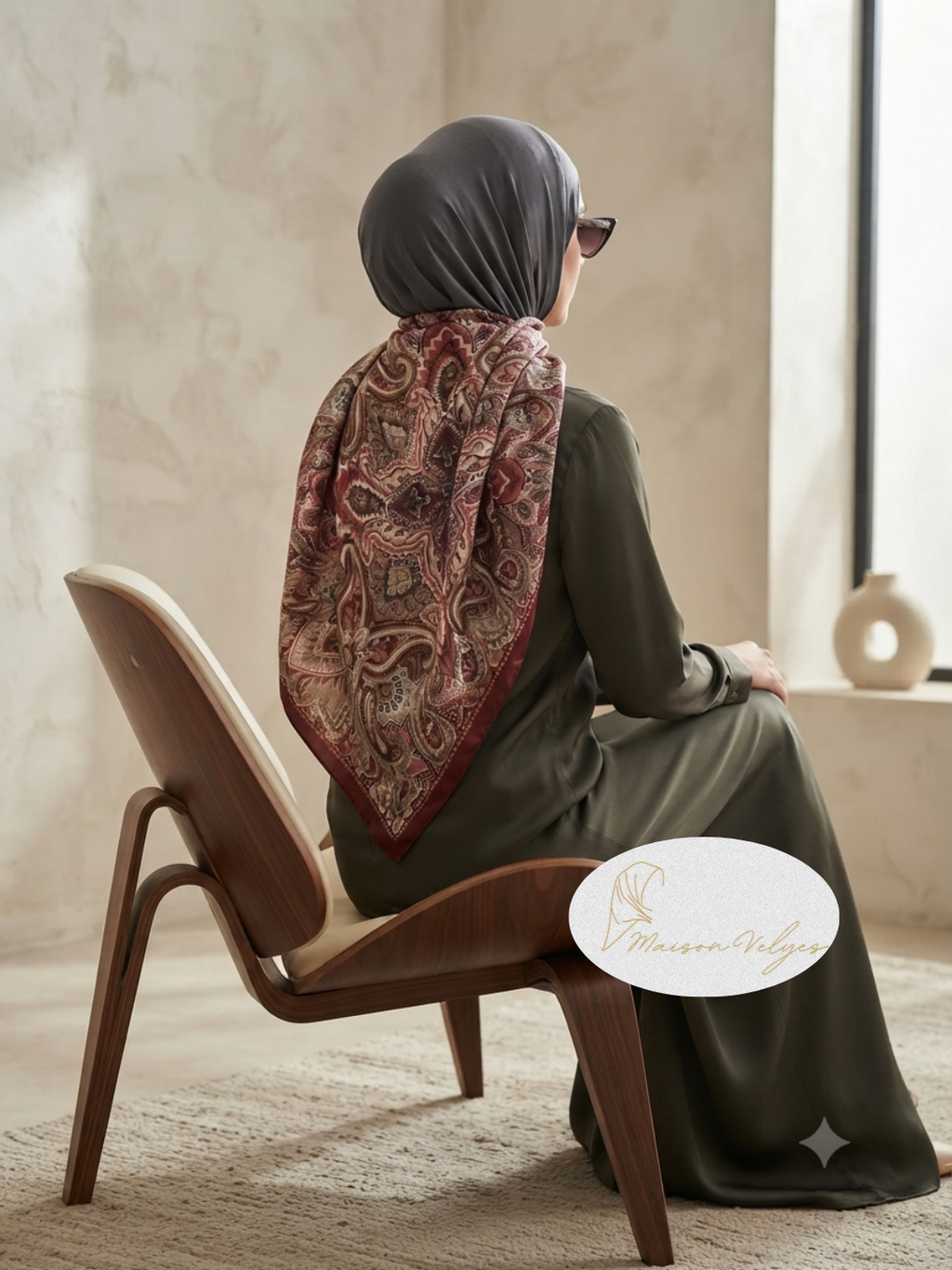 Foulard Boteh rose