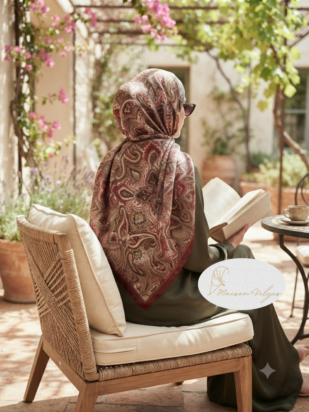 Foulard Boteh rose
