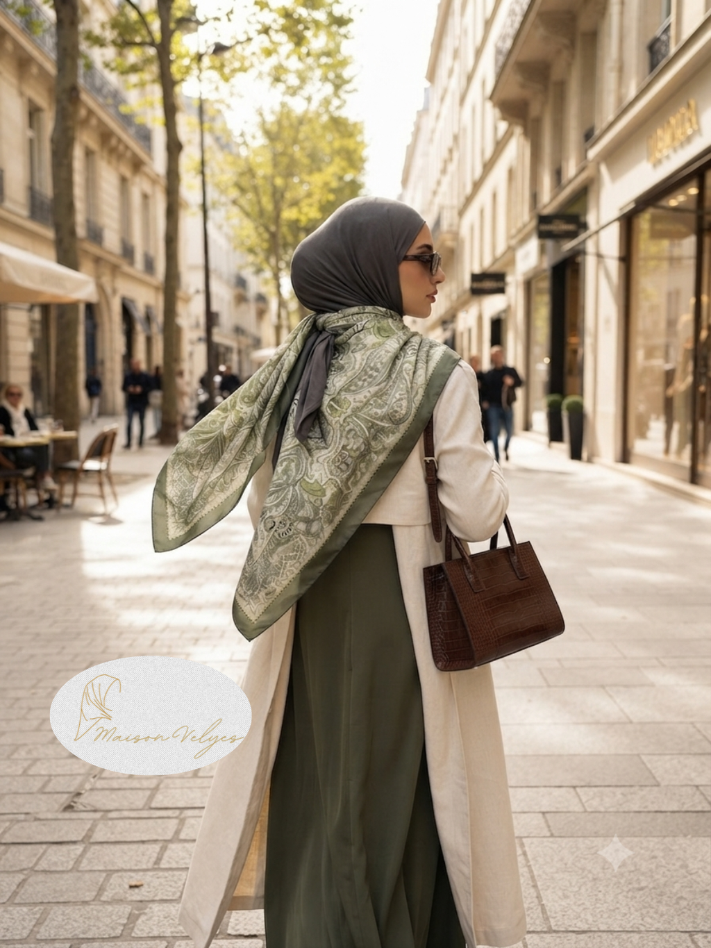 Foulard Boteh vert clair