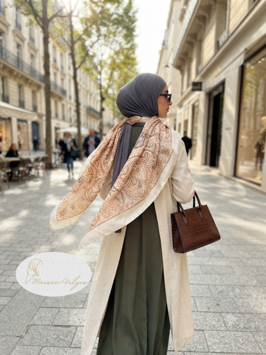 Foulard Boteh beige