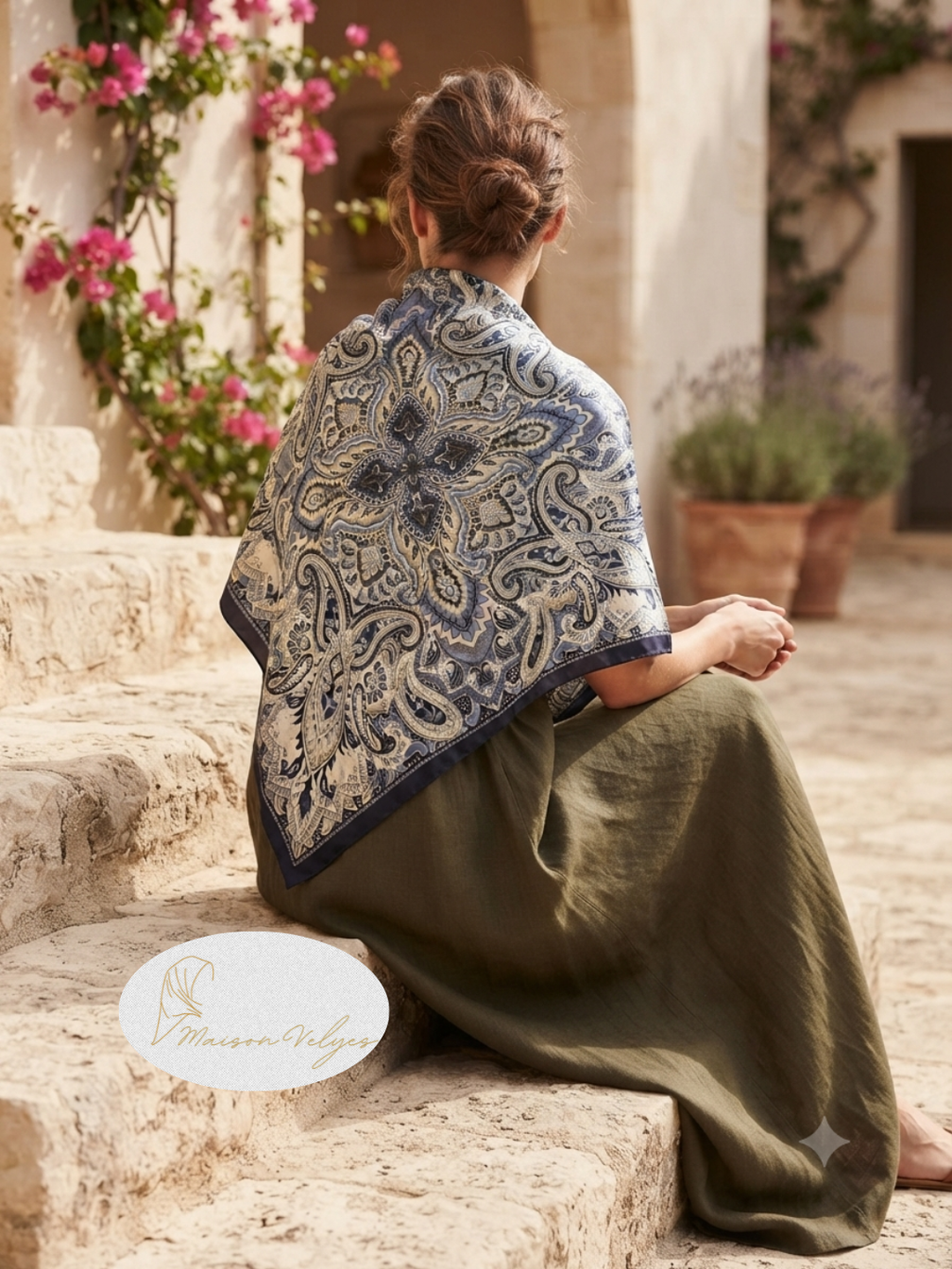 Foulard Boteh Bleu