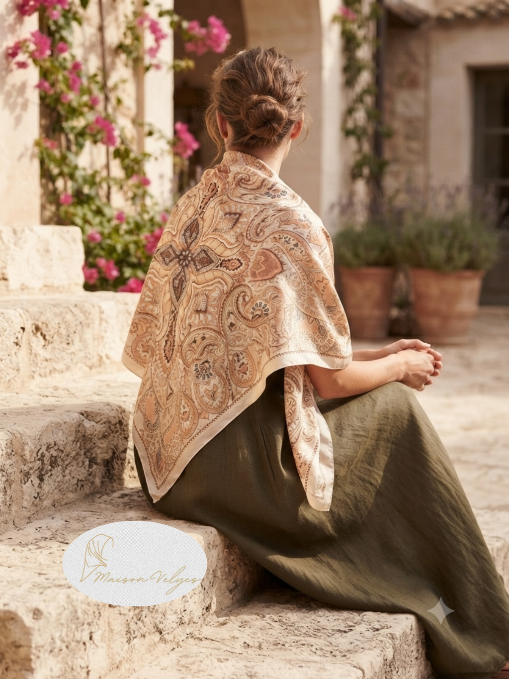 Foulard Boteh beige