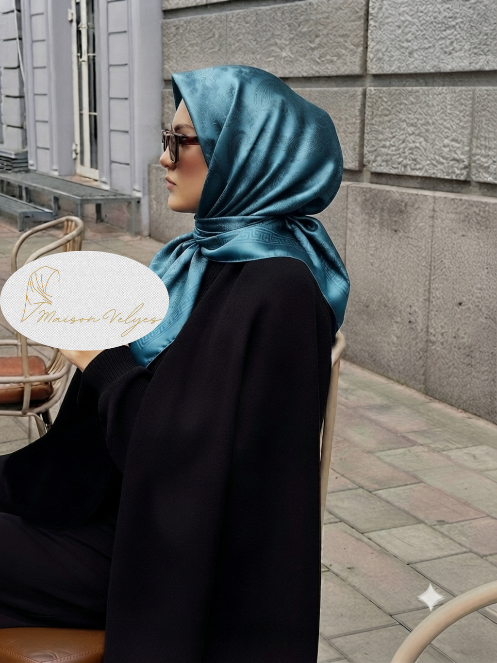 Foulard Hèllene Sarcelle