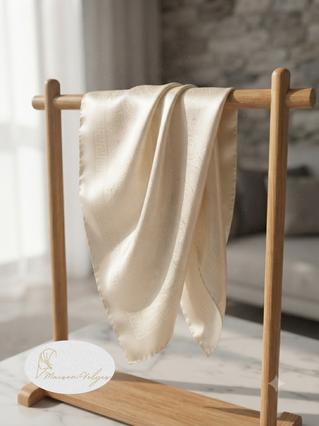 Foulard Hellène Blanc cassé