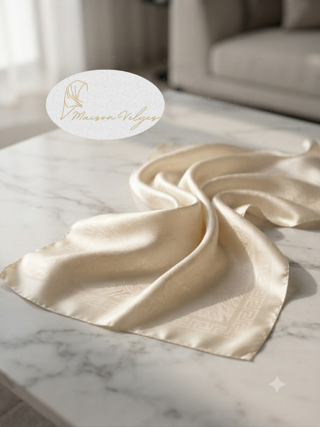 Foulard Hellène Blanc cassé